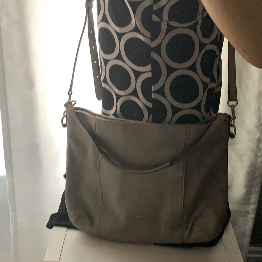 Coach silver leather handbag